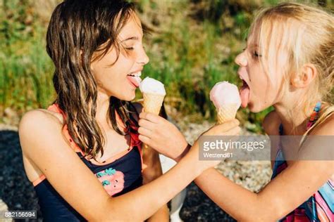 Two Girls Licking Stock Fotos Und Bilder Getty Images