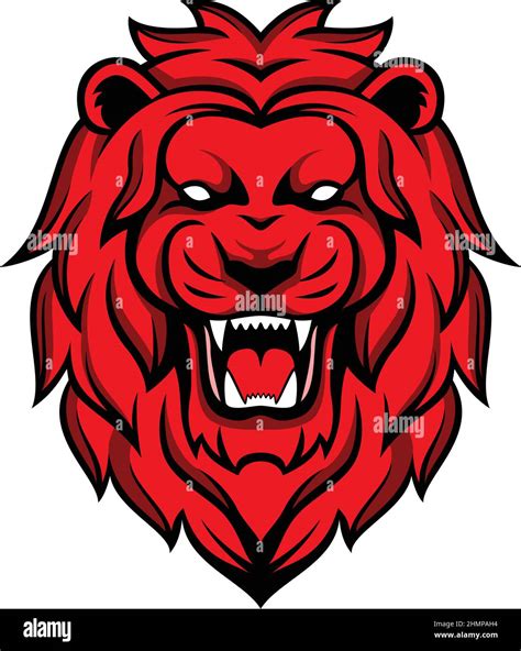 Aggressive Red Lion Roaring Stock Vector Image And Art Alamy