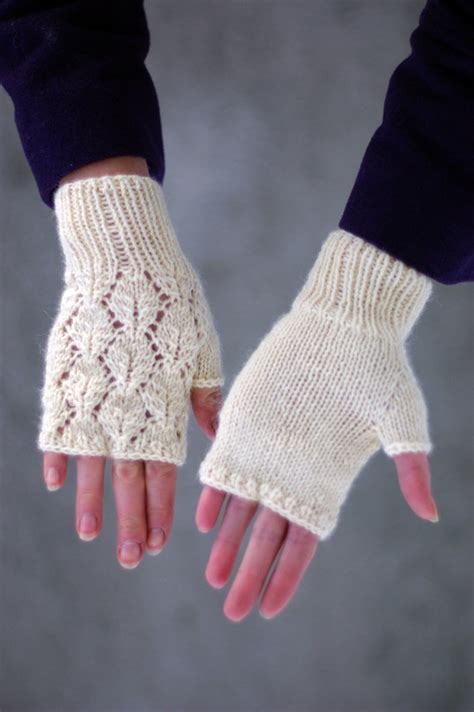 Lace Fingerless Mittens Knitting Pattern Women Mitts Knitting Pattern