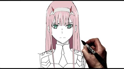 How To Draw Zero Two Step By Step Darling In The Franxx Youtube