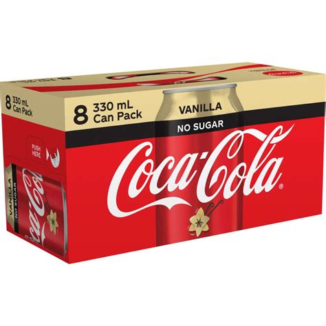 Buy Coca Cola No Sugar Soft Drink Vanilla 330ml Cans 8pk Online At