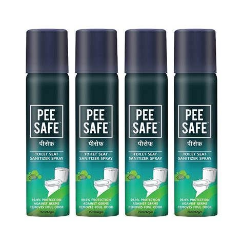 Pee Safe Toilet Seat Sanitizer Spray 75ml X 4 Pack Of 4