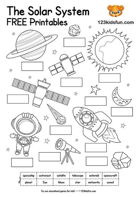Kindergarten Solar System Worksheets