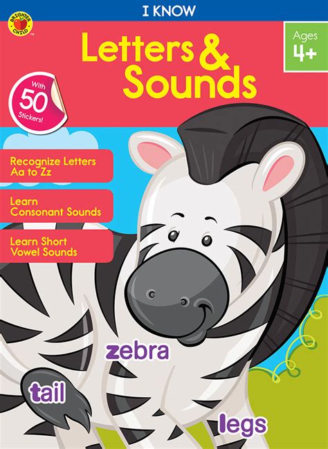 Carson Dellosa — I Know Letters And Sounds Workbook For Pk 1st 2nd Grade 64 Pages With Stickers