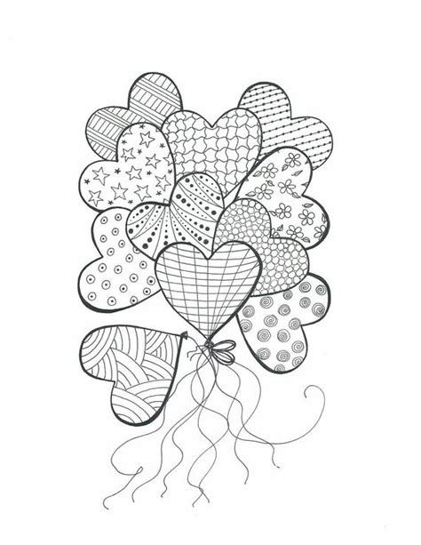 Heart with roses coloring page. Items similar to Drawing for Coloring-Bouquet of Heart ...