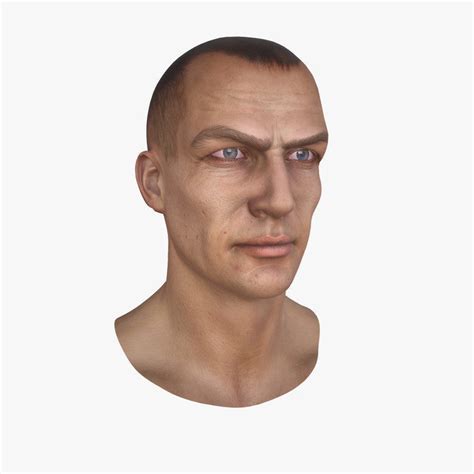 3d Model Male Head Vr Ar Low Poly Cgtrader