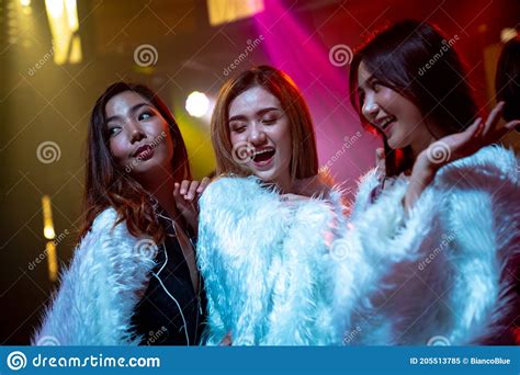 Group Of Women Friend Having Fun At Party In Dancing Club Stock Image