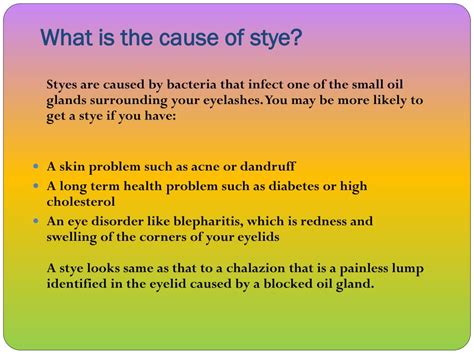PPT - Stye: Causes, Symptoms, Daignosis, Prevention and Treatment ...