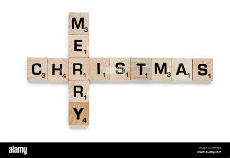 Scrabble Letters Saying Merry Christmas Stock Photo Alamy