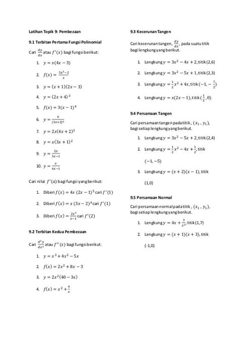 Nota Dan Latihan Matematik Tambahan Tingkatan 4 Dan 5  terriploaty