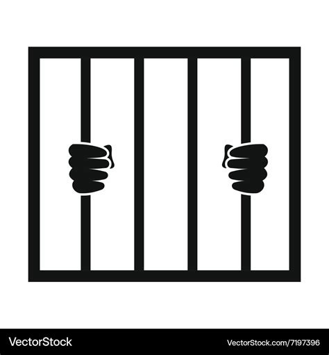 Hands Holding Prison Bars Icon Royalty Free Vector Image