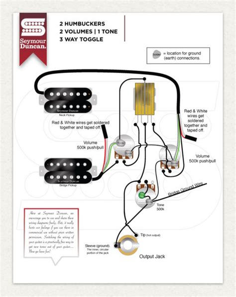 Guitar Wiring Diagram 2 Humbucker 1 Volume Tone Wiring View And