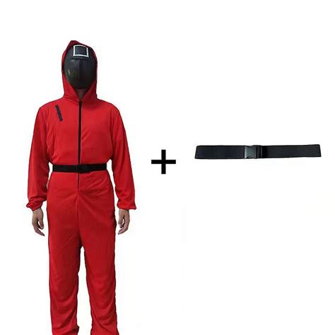 Squid Game Red Jumpsuit Cosplay Halloween Party Costume No Mask With