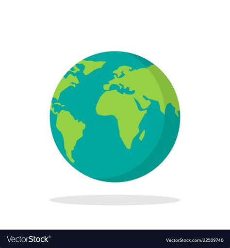 Earth Icon Earth Globe With Shadow Royalty Free Vector