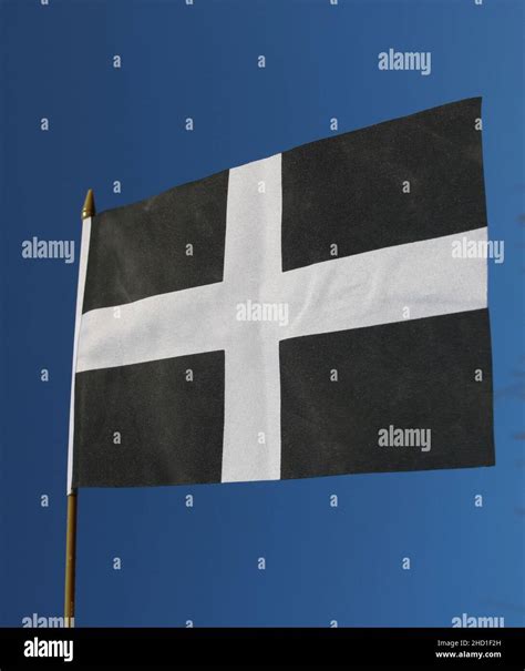 Cornish Flag Flag Of Cornwall Flying Stock Photo Alamy