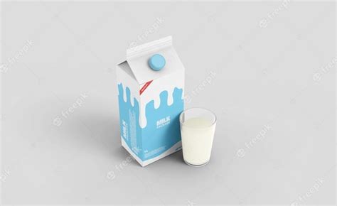 Premium Psd Milk Carton Box Packaging Mockup