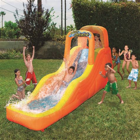 This inflatable unit has many safety features. Inflatable Water Slides Wave Splash Backyard Outdoor ...