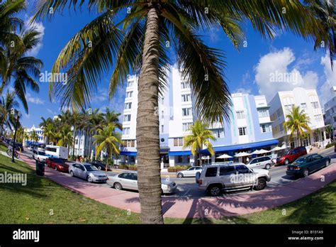 Buildings And Shops In South Beach Miami Beach Florida Stock Photo