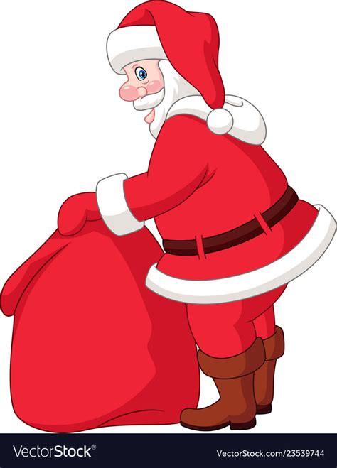 Cartoon Santa Claus With The Bag Of The Presents Vector Image