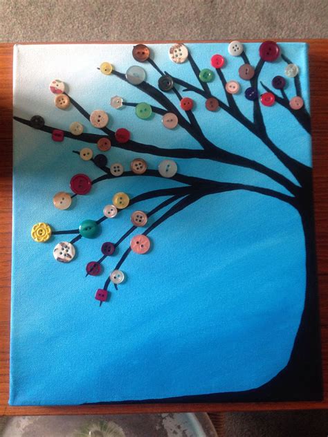 Pin By Megan Wright On Art And Creative Button Tree Crafts Creative
