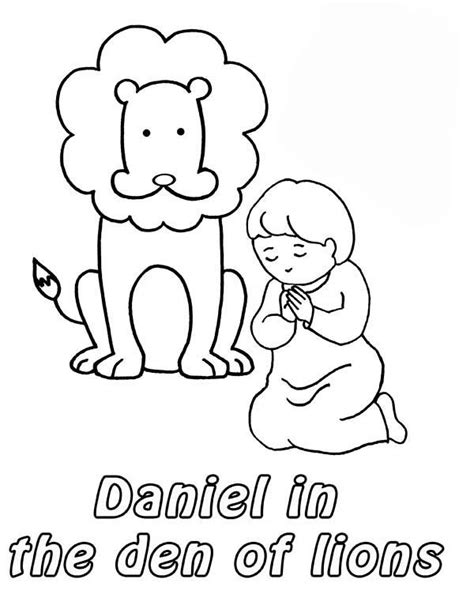 Daniel Prostrated In Front Of God In Daniel And The Lions Den Coloring