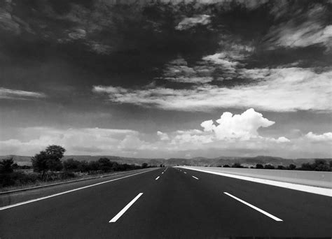 Free Images Horizon Cloud Black And White Sky Road Highway
