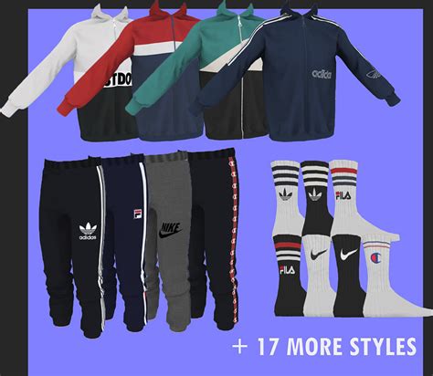 Sims 4 Cc Custom Content Male Clothing Nike Adidas Track Suit