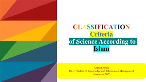 Pdf Classification Criteria Of Science According To Islam