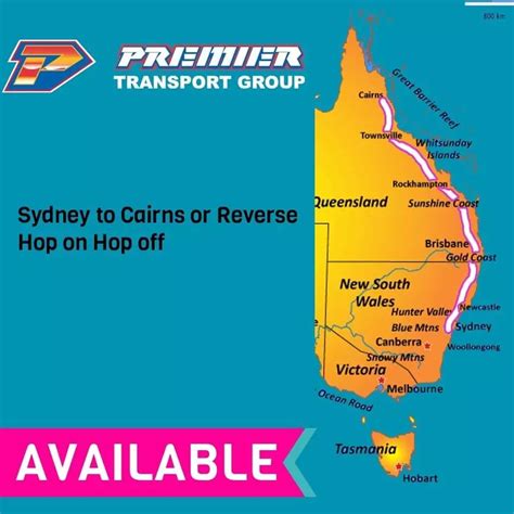 sydney to cairns or reverse premier hop on hop off bus pass from 330