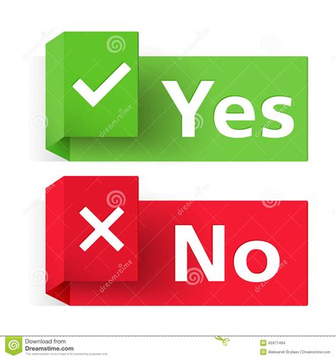 Yes And No Banners Stock Vector Illustration Of Paper 45971484