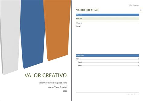 Valor Creativo Plantilla Word 2003 2007 Y 2010 Enero 2013