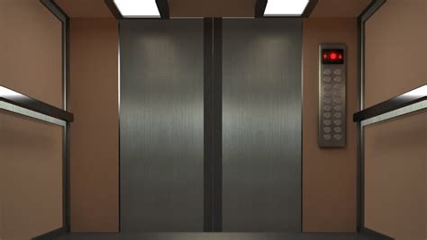 Opening Doors In Modern Elevator Animation With Al Fa Channel Stock