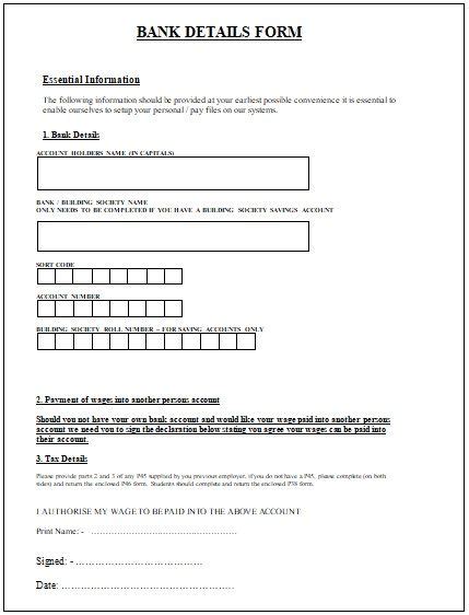 Your name your address your contact details bank name bank address subject: 6+ Bank Account Word Forms | Word, Excel & PDF Templates ...