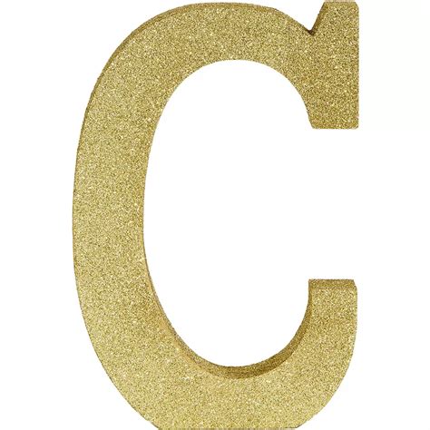 Glitter Gold Letter C Sign 6in X 9in Party City