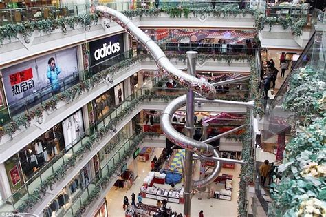 Chinese Shopping Mall Built A Giant Slide To Entertain Customers