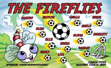 The Fireflies B57922 Digitally Printed Vinyl Soccer Sports Team Banner