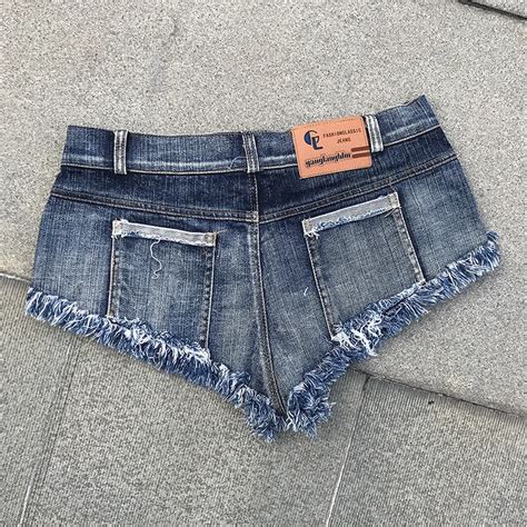 Lauwoo Shorts Micro Sexy Hot Mini Denim Shorts Women Low Waist