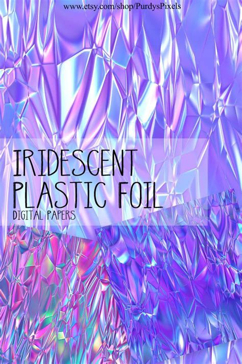 Digital Iridescent Plastic Foil Papers 9 Seamless Etsy Scrapbook