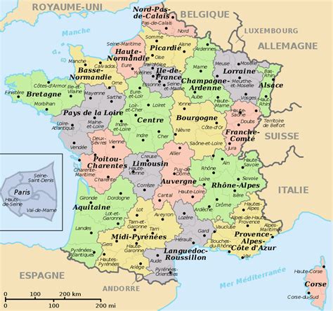 Map Of French Regions Regions Of France France Map French Department
