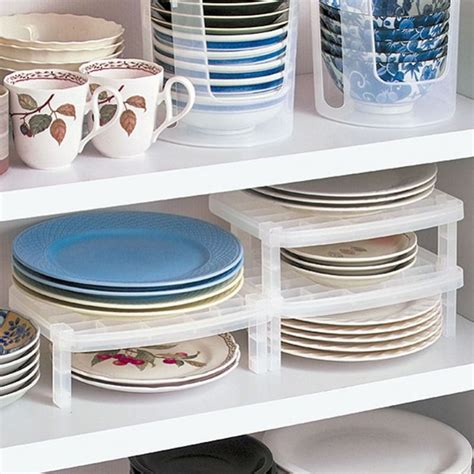 Dishes Storage Rack Plastic Bowl Plate Kitchen Organizer White