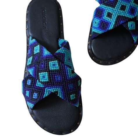 Seti Woven Bands Blue Skies Sandals Eclectic Array