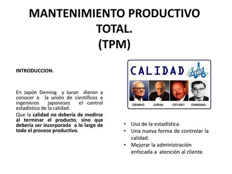Ppt Mantenimiento Productivo Total Tpm Powerpoint Presentation