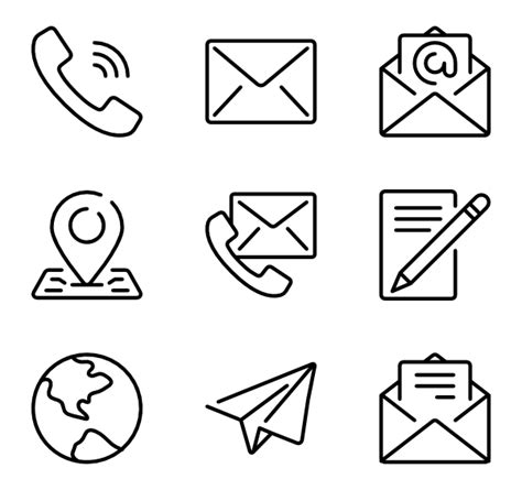 Phone Email Icon Vector At Collection Of Phone Email