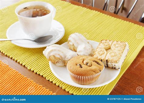 Cakes And Tea Stock Image Image Of Plate Lunch Breakfast 23787125