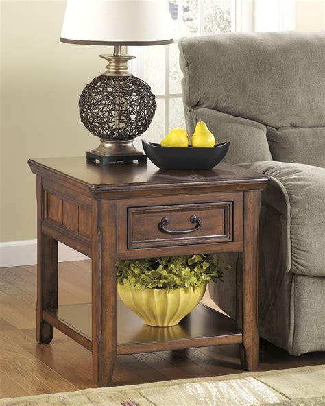 T478 3 Signature By Ashley Woodboro Rectangular End Table Dark Brown