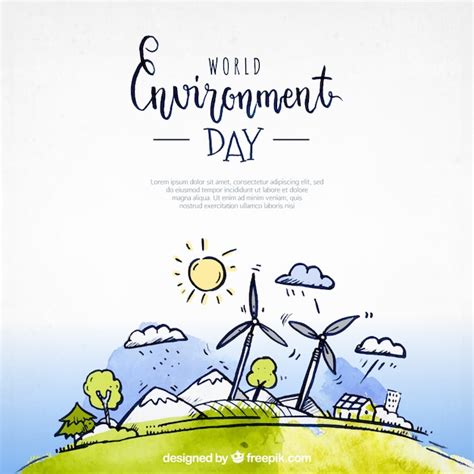 Genial fondo del día mundial del medio ambiente Vector Gratis