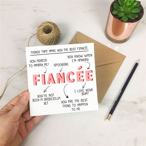 Personalised Things That Make You Fiancée Card By The New Witty