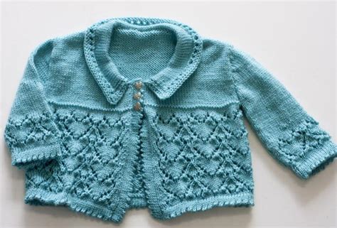 Three Cute Lace Knitted Baby Cardigans Knitting Free