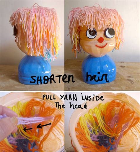 Diy Recycled Bottle Hair Styling Doll Tutorial With Growing Hair Diy