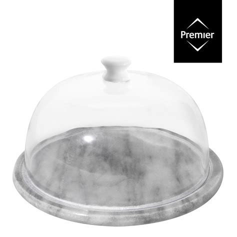 Cheese Serving Board White Marble Clear Plastic Dome Ebay